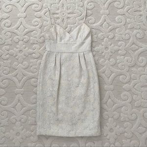 BCBGMaxazria Ivory and Silver dress 2